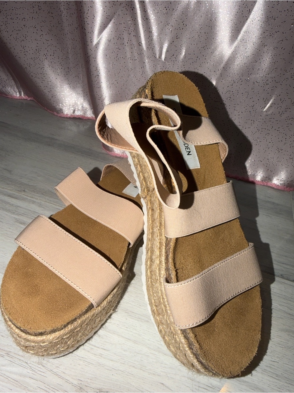 Steve Madden "Kimmie" Flatform Espadrille Sandals – Blush / Nude